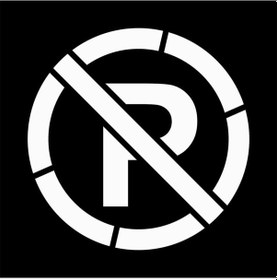 Resim İleri Trafik Boyama Şablonu Park Yasaktır Kompozit 100x100 CM 