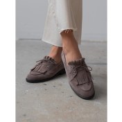 Resim Ece'nin Butiği Soren Vizon Süet Hakiki Deri Kadın Makosen 