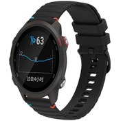 Resim Garmin Forerunner 245 Dalgalı Noktalı Dikişli 20mm Silikon Saat Bandı İçin Siyah 