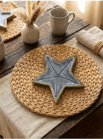 Resim Mango Ahşap Yıldız Sunum Tabağı Gri 