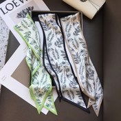 Resim Kadınlara Özel Çiçekli Polyester Eşarp Başlık - Çift Desenli Dekoratif Papyon Boyun Sargısı - Elegant Esnek olmayan Saç Aksesuarı - Tek Parça Vintage Stil Baş Örtüsü ile Bitki Baskı Tasarım 