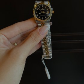 Resim Marka model taşlı siyah kadranlı saat 