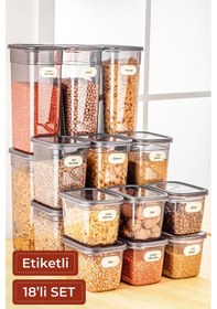 Resim Vienev Etiketli Peggy Dikdörtgen Saklama Kabı Antrasit 18'li Çok Renkli 