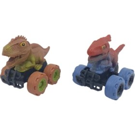 Resim Birlik Sürtmeli Dinazor Arabalar 2'li - 12 cm - Stegosaurus & Parasaurolophus 