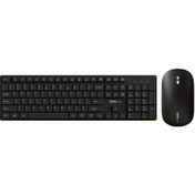 Resim Oldfriend Siyah Renk 105 Tuş Çift Mod Kablosuz Klavye Ve Fare Seti - Lenovo İçin Şık Ve Hafif Diğer 