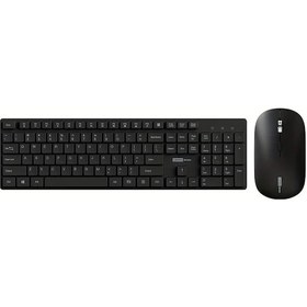 Resim Oldfriend Siyah Renk 105 Tuş Çift Mod Kablosuz Klavye Ve Fare Seti - Lenovo İçin Şık Ve Hafif Diğer 