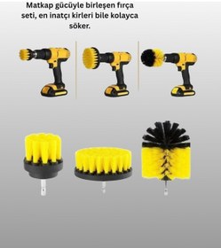 Resim Zengemtx Banyo Ve Mutfak İçin Matkap Ucu Temizlik Fırçası 3 Lü Set 