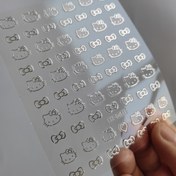 Resim Sanrio for hello kitty Bow Nail Art Stickers - Nails için sevimli çizgi film dekalıları, parlak bitişli kendinden yapışkanlı plastik tırnak uçları, tek kullanımlık, anime teması, tırnak sanatı dekorasyonu, tırnak sanatı dekalıları | Eğlenceli Tasarım | Kendinden yapışkanlı dekalılar, tırnak sanatı dekorasyonları 