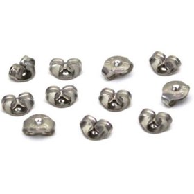 Resim 6.5 Mm Metal Kelebek Küpe Pistonu, Nikel Kaplama 100 Adet 