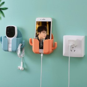 Resim Konesam Yeşil Abs Duvar Montajlı Telefon Şarj Ve Uzak Kumanda Depolama Rafı - Çift Kanca Tasarımı İle Uzay Tasarrufu 