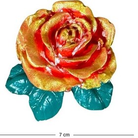 Resim Uretti - Ayşe 7362 9572 El Yapımı Minik 2'li Bej - Gold Renk Gül Magnet - 6 X 7 Cm 