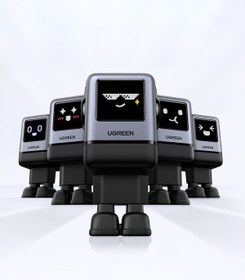 Resim Ugreen Nexode Uno 100W Robot GaN Hızlı Şarj Cihazı 3xUSB-C, 1xUSB-A, Gri, 45515B 