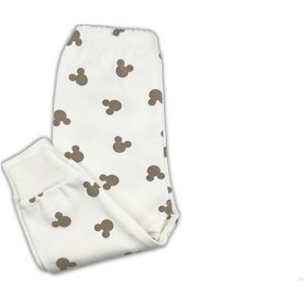 Resim Sema Baby Mickey Mouse Bebek Pijama Takımı - Ekru 0-3 Ay 