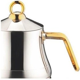 Resim Lines Naz Çelik Çaydanlık Takımı Altın Kulp Orta Boy 