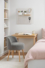 Resim WEBPANYA MOBİLYA X Large GRİ Tedy Kumaş Dekoratif Berjer Puf Makyaj Masası Pufu 