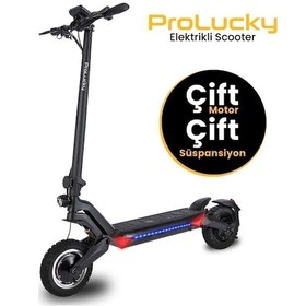 Resim Prolucky Off Road Çift Motorlu Ve Çift Süspansiyonlu Elektrikli Scooter Çok Renkli 