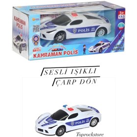 Resim TOPROCKSTORE Oyuncak Polis Arabası Sesli Işıklı Çarp Dön Özellikli 