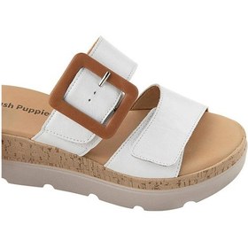 Resim Hush Puppies Effeza 625205 Hakiki Deri Kadın Terlik Beyaz Beyaz 