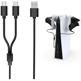 Resim Pazly Dobe Tp5-2519 2 In 1 Tip C Ps Vr2 Denetleyici Şarj Cihazı Oyun Şarj Hattı 