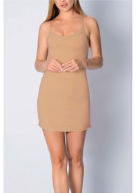 Resim Mikro İp Askılı Kombinezon Aydinunderwear Kahverengi 