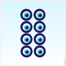 Resim Nazar Boncuğu Dekoratif Duvar 3D Sticker - 13,5Cm X 8 Adet 