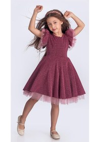 Resim Mnk Baby & Kids Simli Şanzelize Kız Çocuk Abiye Elbise M00669 Gülkurusu 