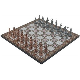 Resim Gifthome Metal Satranç Takımı-seti orta yunan antik sedef Desenli 