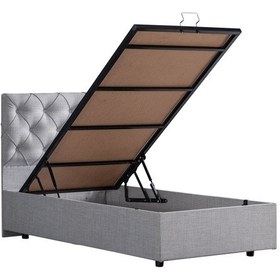 Resim Setaymobilya Baza, Tek Kişilik Eylül Baza+Başlık +Comfort Yatak Seti, Açık Gri 