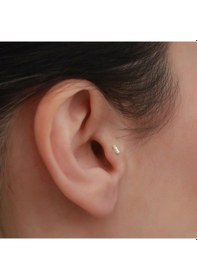 Resim 14 Ayar Altın Baget Tragus Piercing Sarı 