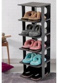 Resim Antrasit - Koyu Gri - Gri Lüayakkabılık Ahşap - Metal 