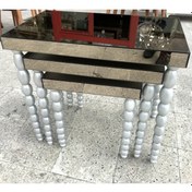 Resim Zigon Sehpa ELMA Model Beyaz Parlak Beyaz Ayna Kaplama Tabla Ahşap Kayın Torna Ayak El Yapım 