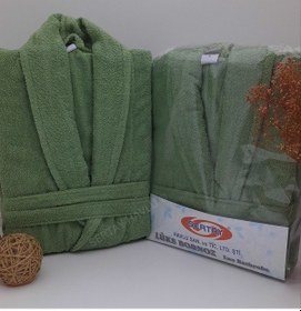 Resim Sertay Havlu %100 Pamuk Bukle Lüks Tek Bornoz S0093 Yeşil 