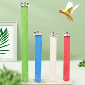 Resim 1 adet Kuş Kafesi Standı, Papağan Temizleme İstasyonu Çubuğu, Evcil Kuşlar Dişlerini Öğütme Çubuğu, Kuş Kafesi Aksesuarları Tırnak Öğütme için 