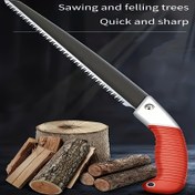 Resim Elektriksiz, plastik yüzeylerle uyumlu ve dayanıklı ağaç kesme ve marangozluk testeresi için eğimli kesim fonksiyonlu el testeresi - metal bahçe işleri ve ahşap işlerine uygun 