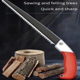 Resim Elektriksiz, plastik yüzeylerle uyumlu ve dayanıklı ağaç kesme ve marangozluk testeresi için eğimli kesim fonksiyonlu el testeresi - metal bahçe işleri ve ahşap işlerine uygun 