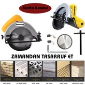 Resim MoonTech Moonshop Gerçek 1050 Watt Daire Testere Sunta Kesme Makinesi Açı Ayarlı + 1 Adet Testere Hediyeli 