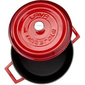 Resim Lava Trendy Çap Döküm Yuvarlak Tencere 24 CM Kırmızı 