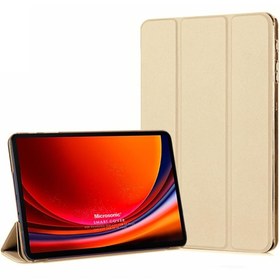 Resim Microsonic Samsung Galaxy Tab S9 Plus X810 Kılıf Slim Translucent Back Smart Cover Gold 