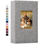 Resim 300 Cepler Keten Fotoğraf Albümü 4x6 Fotoğraf Kitapları Slip-in Resim Albümleri Grey Grey Çok Renkli 