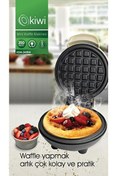 Resim Kiwi Mini KSM-2400W Krem Yapışmaz Plakalı Waffle Makinesi 