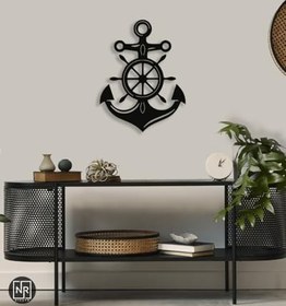 Resim NR Dizayn (146) Çapa Dümen Dekoratif Metal Duvar Tablosu 57 X 43 