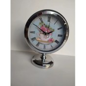 Resim Bahat Krom Renkli Metal Ofis Salon Masa Saati 25*20 cm 