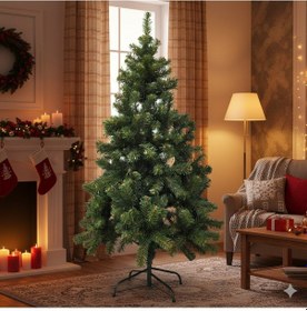 Resim 150 Cm Yılbaşı Çam Ağacı 360 Dal Demir Ayaklı Lüks Dökülmeyen Ağaç Diğer 