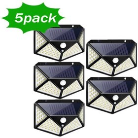 Resim sgeteknoloji 5 Li Paket Siyah Solar Güneş Enerjili Hareket Sensörlü 4 Taraflı Bahçe Garaj Ev Aydınl 