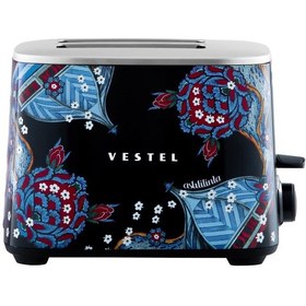 Resim Vestel X Aslı Filinta Retro Siyah Çini Ekmek Kızartma Makinesi 