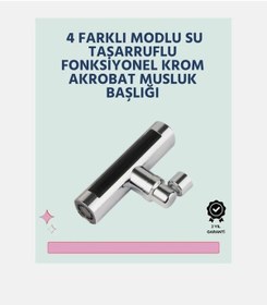 Resim 4 Modlu 360 Derece Dönebilen Şelale Basınçlı Su Tasarruflu Fiskiye Musluk Lavabo Batarya Başlığı,ucu 1 Adet 