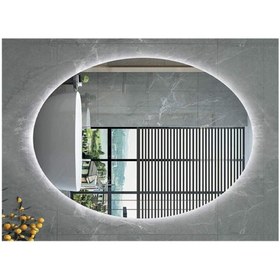 Resim GLOBAL LED MIRROR 40x60 Cm Elips Ledli Ayna Banyo Aynası Dekoratif Ayna Boy Ayna Salon Duvar Ayna 