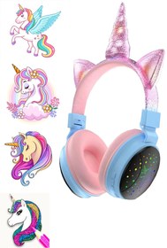 Resim XTRIKE ME Kulak Üstü Rgb Unicorn Bluetooth Kulaklık Kablosuz Çoçuk Kulaklık 