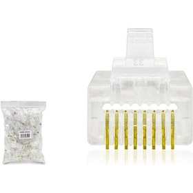 Resim Büro Ev Ofis Network Bağlantısı İçin 100adet Şeffaf Ez Rj45 Delikli Cat5 Konnektör Seti 