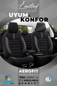 Resim Otom Oto Koltuk Kılıfı Tam Set Ortopedik Ekstra Destekli Siyah Kırmızı - Limited 
